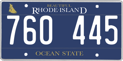 RI license plate 760445