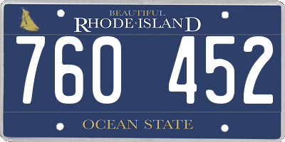 RI license plate 760452