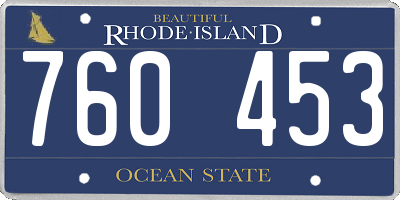 RI license plate 760453