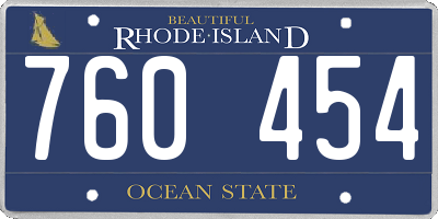 RI license plate 760454