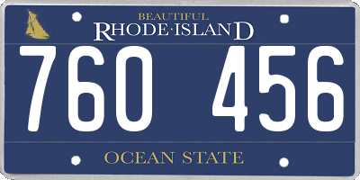 RI license plate 760456