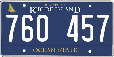 RI license plate 760457