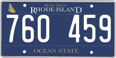 RI license plate 760459