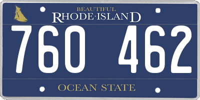 RI license plate 760462