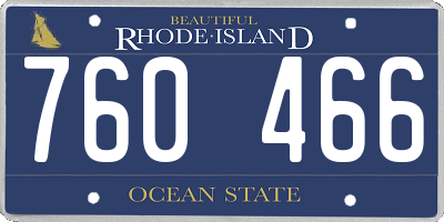 RI license plate 760466