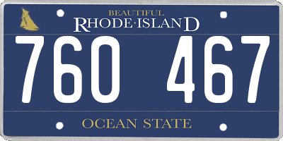RI license plate 760467
