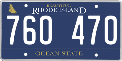 RI license plate 760470
