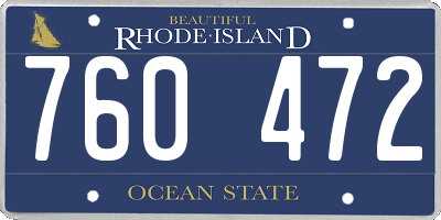 RI license plate 760472