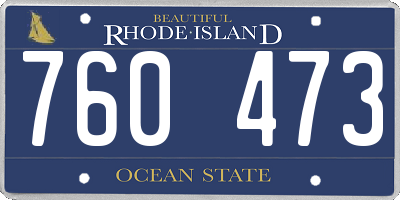 RI license plate 760473