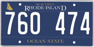 RI license plate 760474