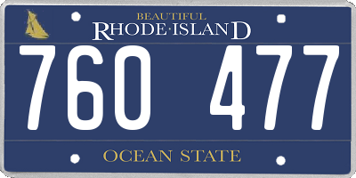RI license plate 760477