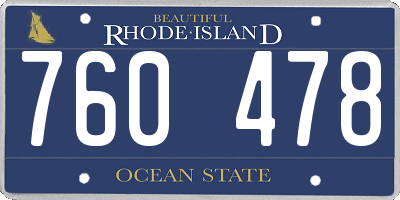 RI license plate 760478