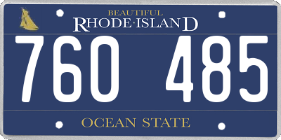 RI license plate 760485