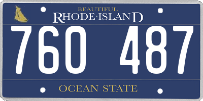 RI license plate 760487