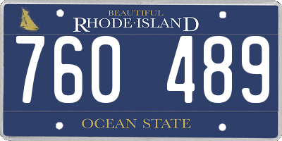 RI license plate 760489