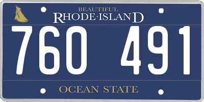 RI license plate 760491