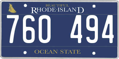 RI license plate 760494