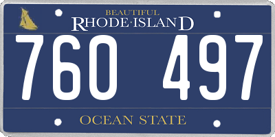 RI license plate 760497