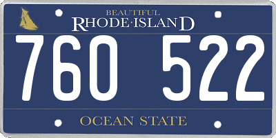 RI license plate 760522
