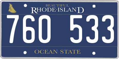 RI license plate 760533