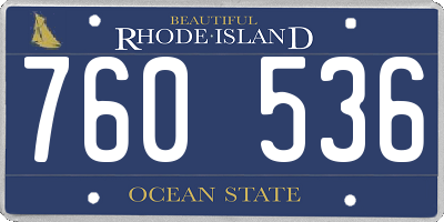 RI license plate 760536