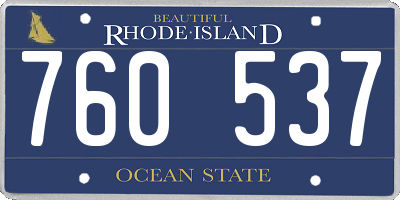 RI license plate 760537