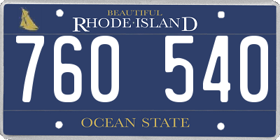 RI license plate 760540