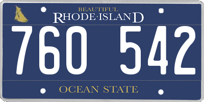 RI license plate 760542