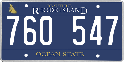 RI license plate 760547