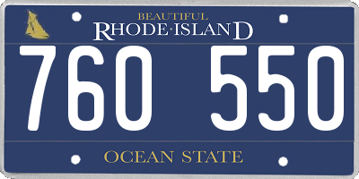 RI license plate 760550
