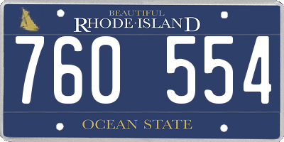 RI license plate 760554