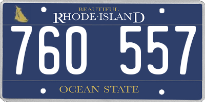 RI license plate 760557