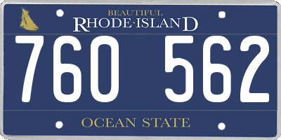 RI license plate 760562