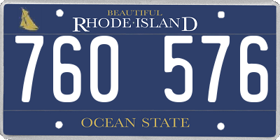 RI license plate 760576