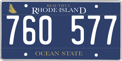 RI license plate 760577