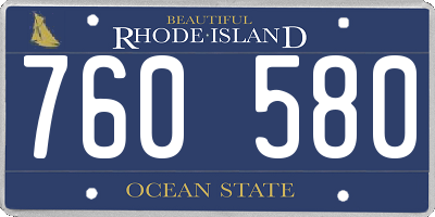 RI license plate 760580