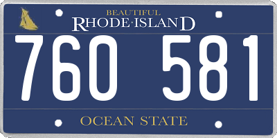 RI license plate 760581