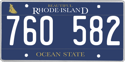 RI license plate 760582