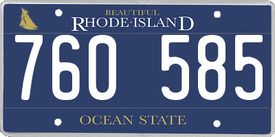 RI license plate 760585