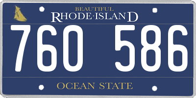 RI license plate 760586