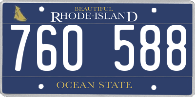 RI license plate 760588