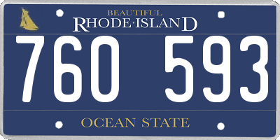 RI license plate 760593