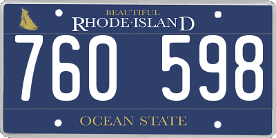 RI license plate 760598