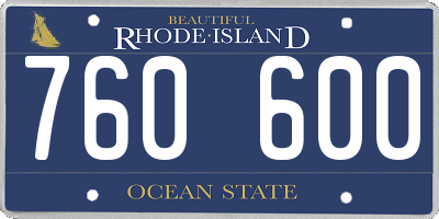 RI license plate 760600