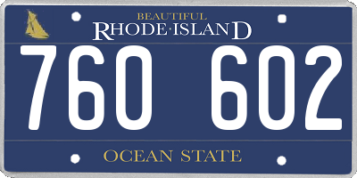 RI license plate 760602