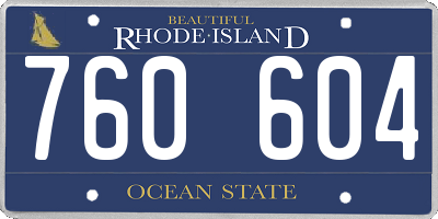 RI license plate 760604