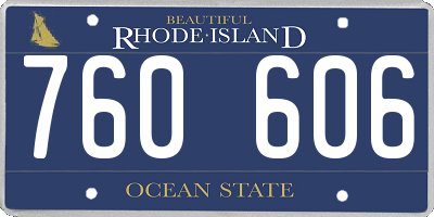RI license plate 760606