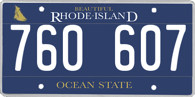 RI license plate 760607