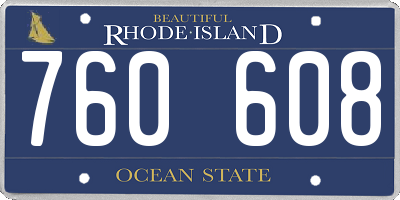 RI license plate 760608