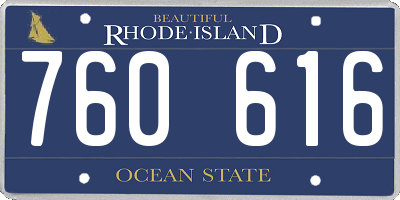 RI license plate 760616